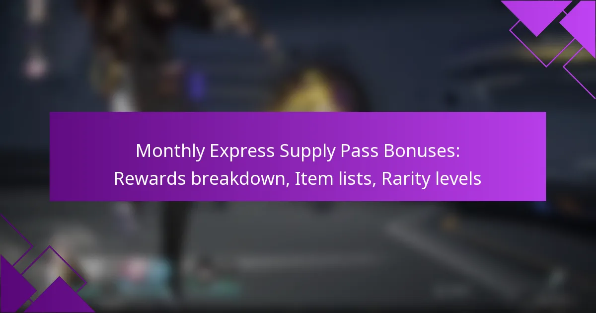 Monthly Express Supply Pass Bonuses: Rewards breakdown, Item lists, Rarity levels