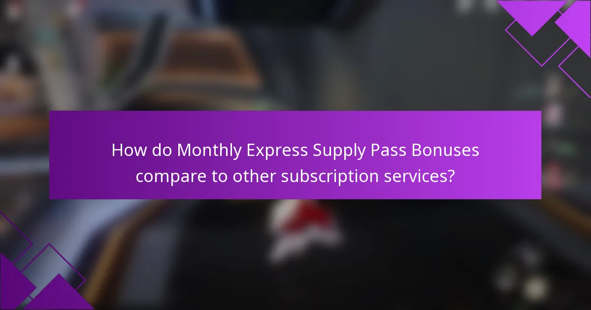 How do Monthly Express Supply Pass Bonuses compare to other subscription services?