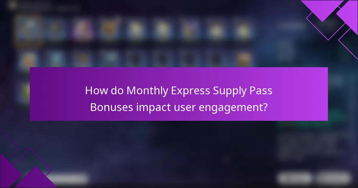How do Monthly Express Supply Pass Bonuses impact user engagement?