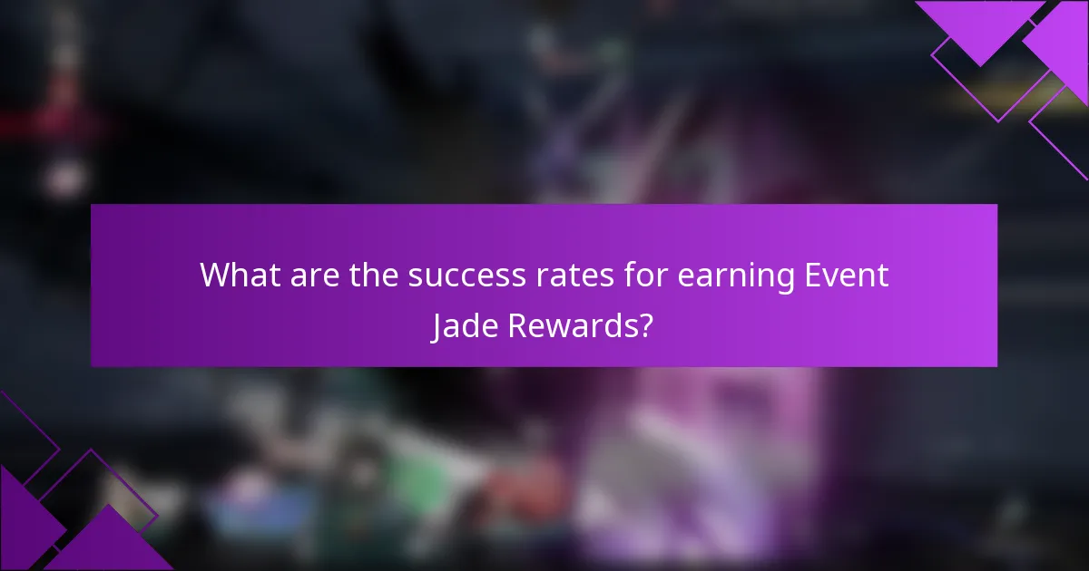 What are the success rates for earning Event Jade Rewards?
