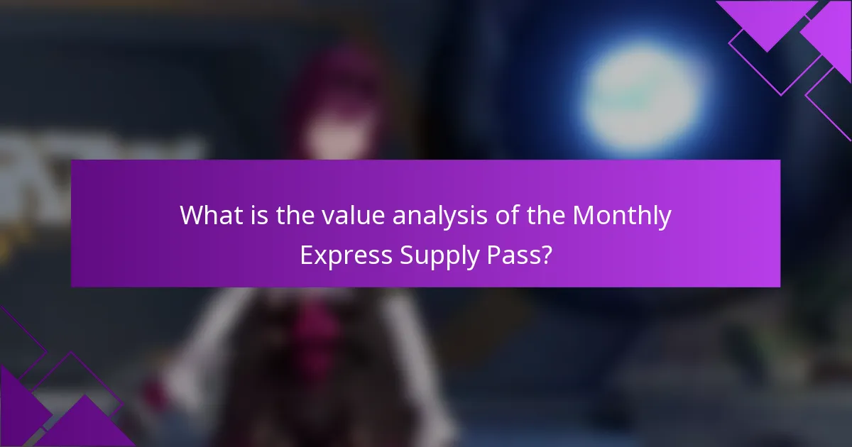 What is the value analysis of the Monthly Express Supply Pass?