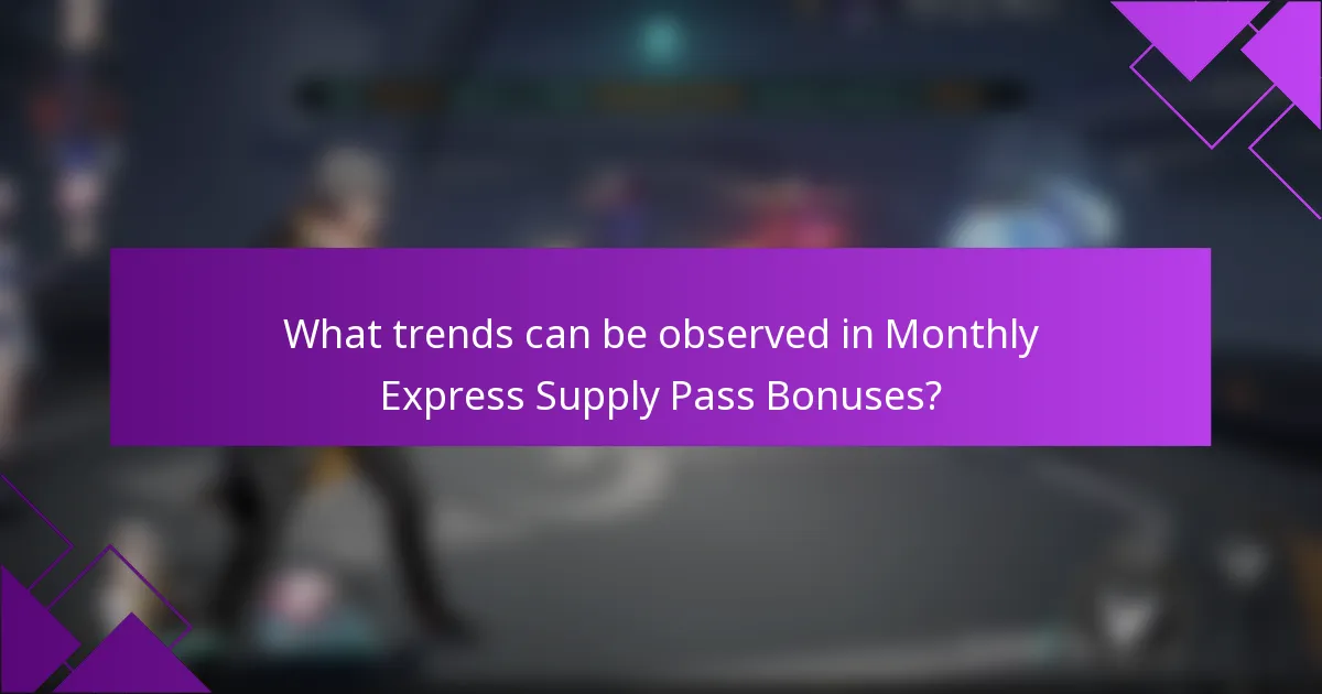What trends can be observed in Monthly Express Supply Pass Bonuses?